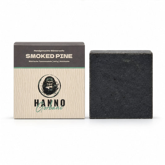 Hanno's Smoked Pine, feste Duschseife für Männer mit Aktivkohle, 140 g