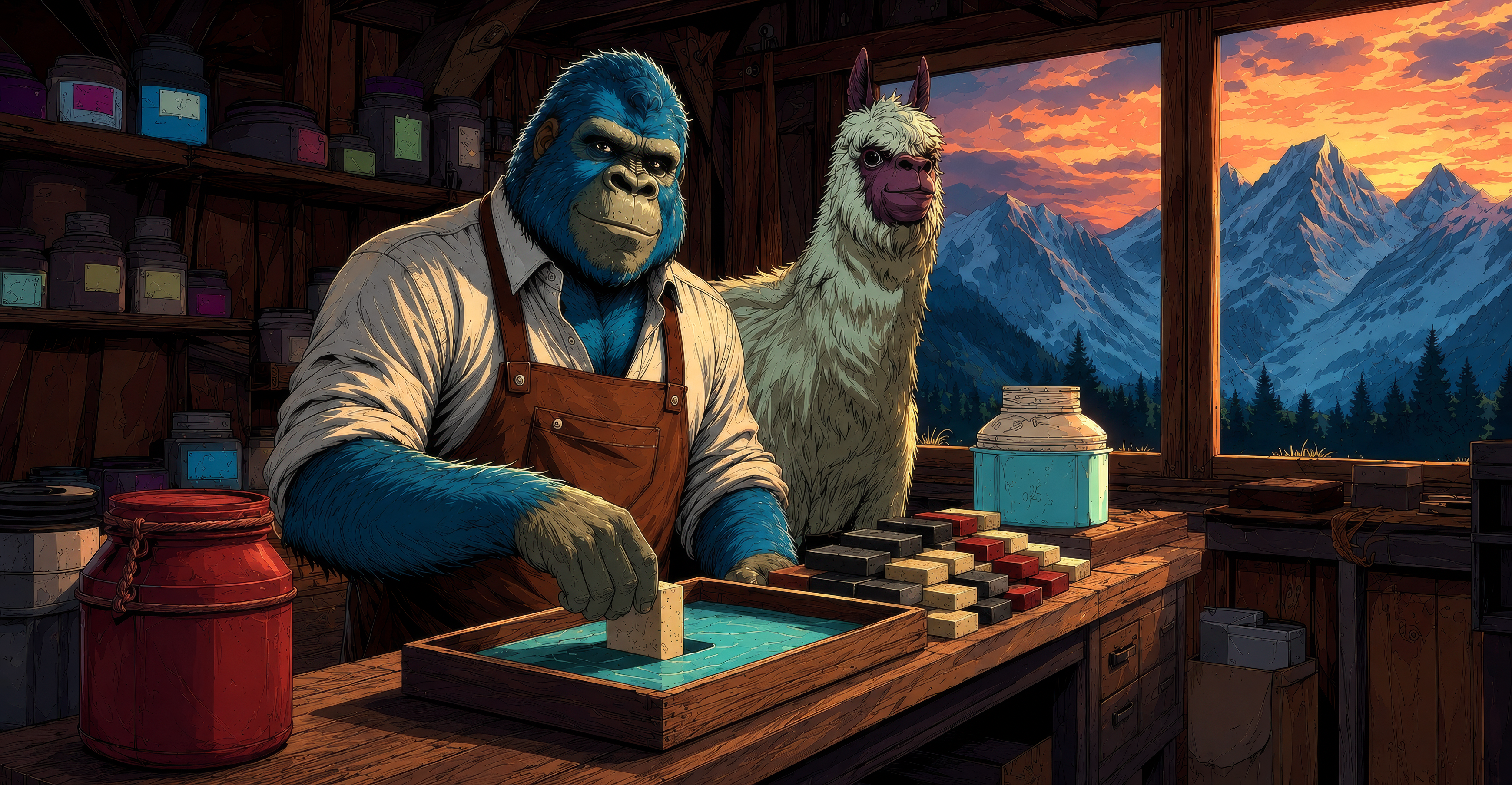 Hanno der Gorilla im Comic-Stil, Titelbild der Seite Über uns